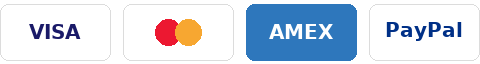 Zahlungsmethoden: Visa, Mastercard, AMEX, PayPal